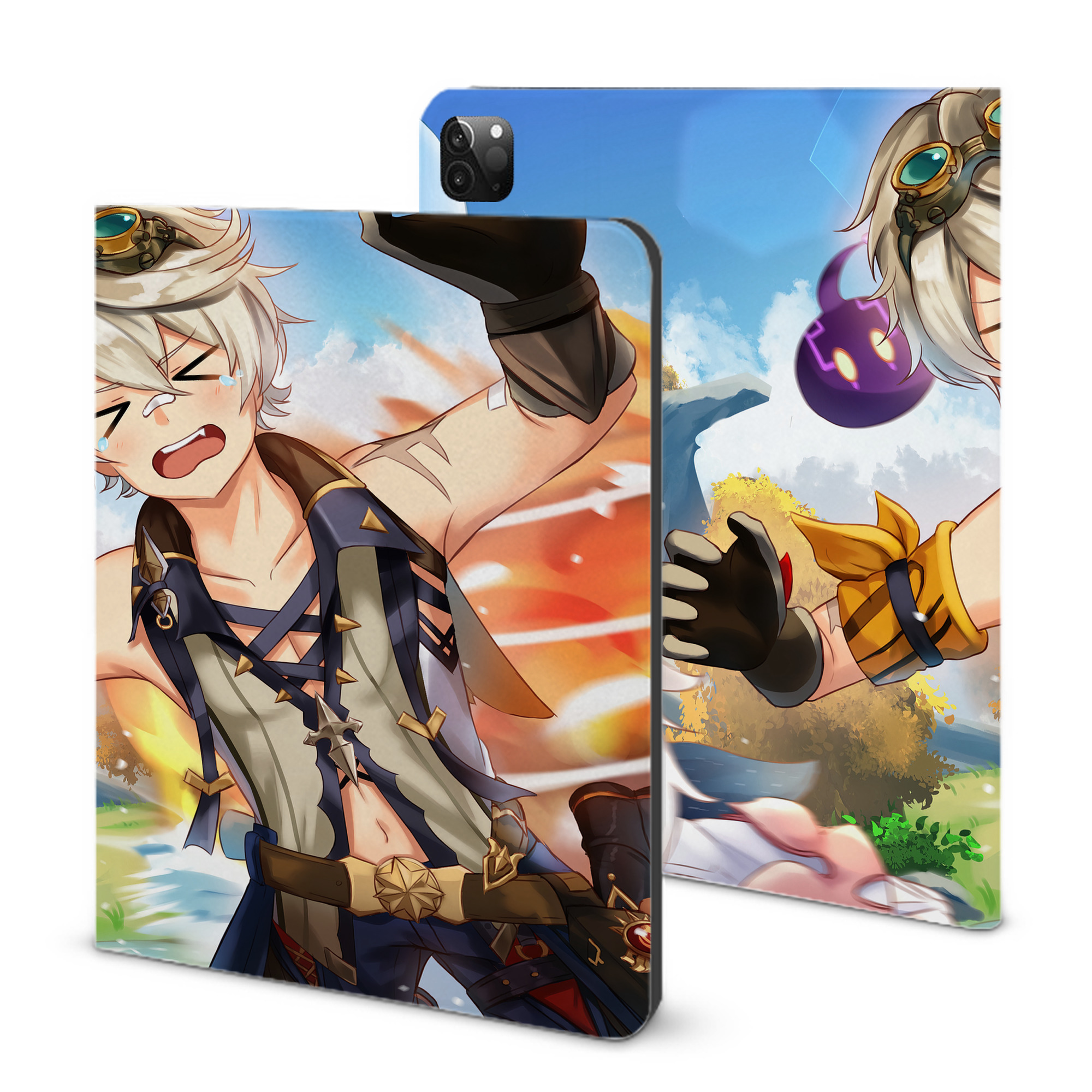 げんし神 genshin IPadケース ペンホルダー付き ブックスタイルデザイン